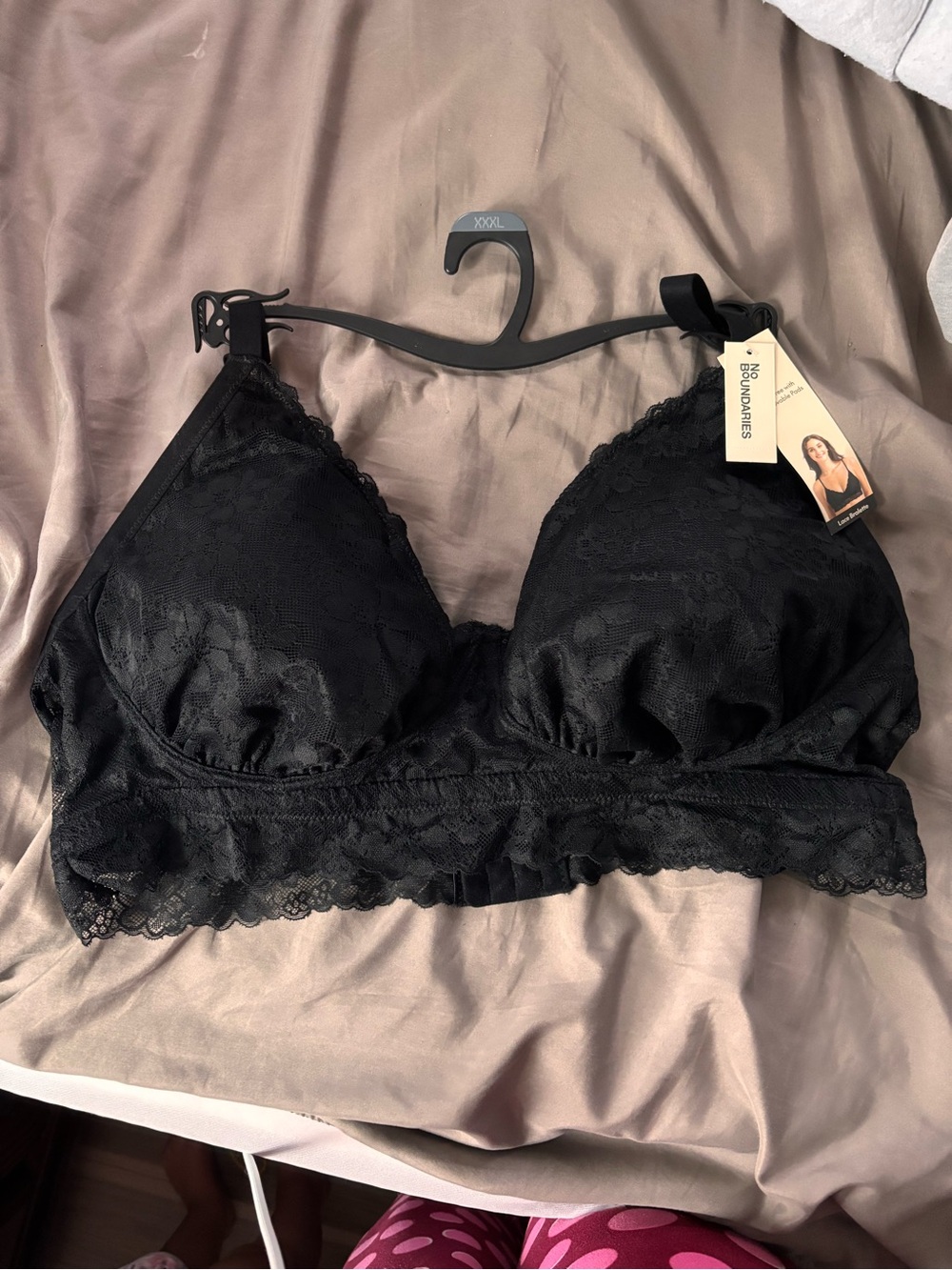 No Boundaries Black Lace Longline Bralette